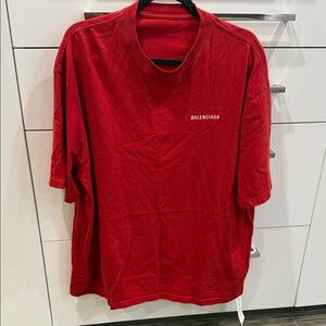 Balenciaga Bold Red Short Sleeve Tee